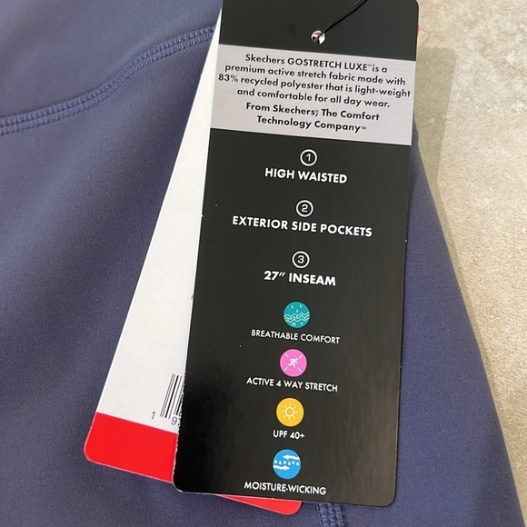 NWT Skechers Women's Go Walk High Waisted Purple Leggings Side Pockets Sz Medium - Picture 4 of 7